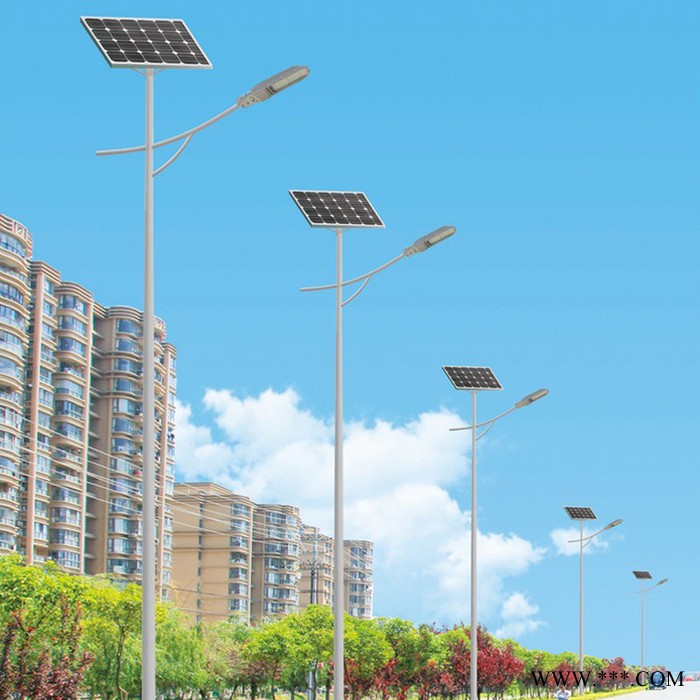 廠商供貨LED太陽能路燈廠家新農(nóng)村6米30w小金豆50W雙臂市電路燈照明