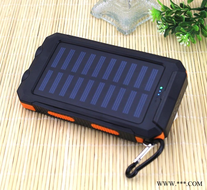太陽(yáng)能充電寶 新款移動(dòng)電源 8000毫安 雙LED強(qiáng)光燈 手電筒 指南針  ** 禮品定制