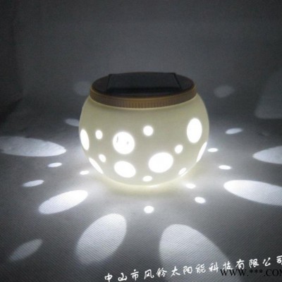 太陽能裝飾燈、太陽能LED小夜燈、太陽能LED臺(tái)燈、圓孔陶瓷