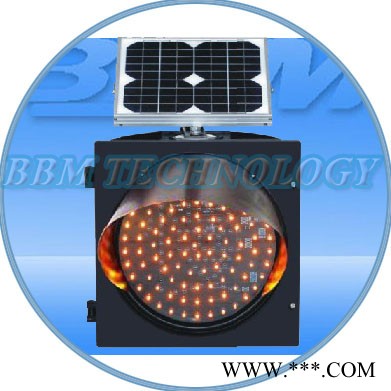 200mm 黃色閃爍太陽能警示燈