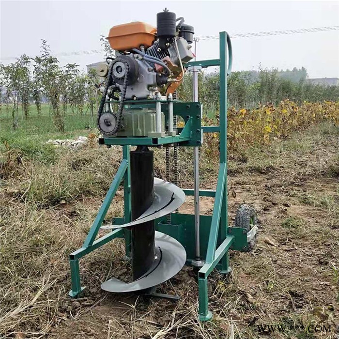 手推式栽樹(shù)鉆孔機(jī) 錳鋼鉆頭太陽(yáng)能路燈鉆眼機(jī) 啟航地鉆機(jī)