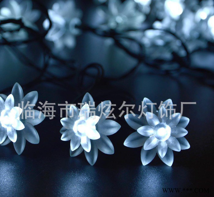 LED太陽能**串50LED庭院雙層蓮花閃燈圣誕節裝飾燈