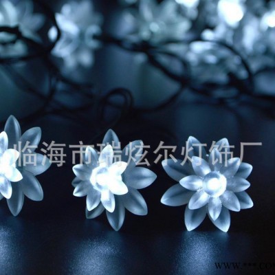 LED太陽能**串50LED庭院雙層蓮花閃燈圣誕節裝飾燈