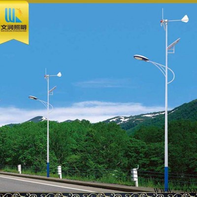 定制 風光互補雙臂太陽能路燈 新農村建設太陽能風力發電路燈