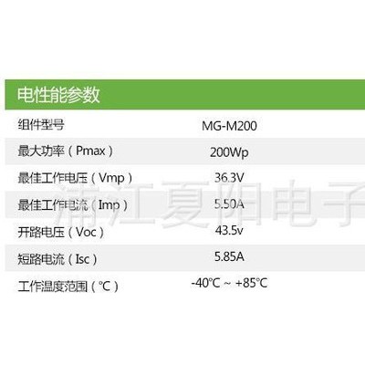 專業200W太陽能電池板組件 單晶硅光伏組件 A級家用并網發