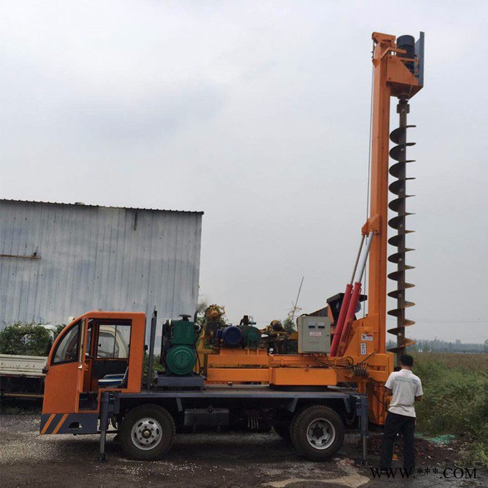 全液壓光伏打樁機 鏟車式地基打樁機 光伏螺旋打樁機