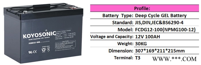 使用壽命長的12v 100ah 密閉免維護鉛酸膠體蓄電池,太陽能儲能系統電池,深循環電池