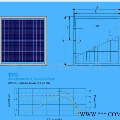 15W太陽能電池板 15W單晶硅太陽能組件 15W太陽能板