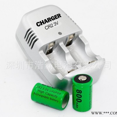 CR2 3V磷酸鐵鋰充電電池 電池充電器套裝 1充2電 工廠直銷