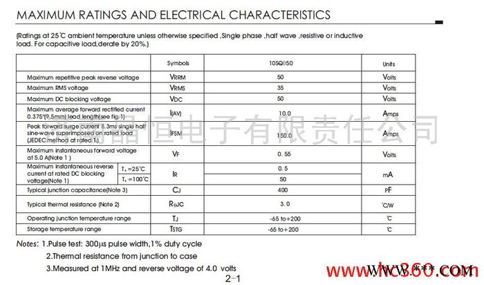 濟南晶恒電子 供應吉福JF 10SQ050 R-6封裝  太陽能接線盒光伏二極管