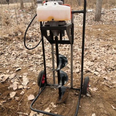 湖南手持式挖坑機 苗圃園林打眼機廠家 普航光伏螺旋地樁打樁機圖片