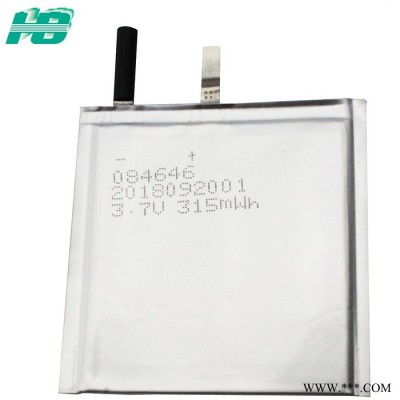 高溫鋰電池100℃超薄鋰電池084646厚度0.8mm聚合物鋰電池高溫電池