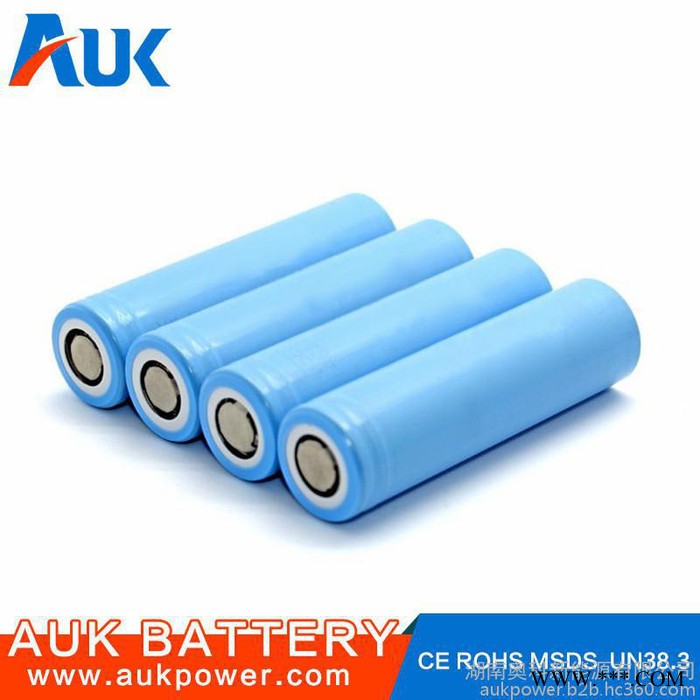 AUK18650鋰電池3.7v 2600mah/3000mah/3500mah