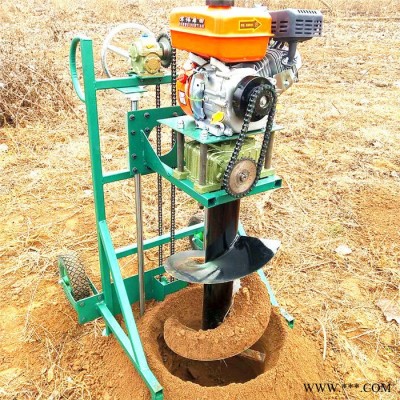 光伏發電打坑機 汽油大馬力梯田栽樹挖坑機 手推帶輪鉆穴機廠家