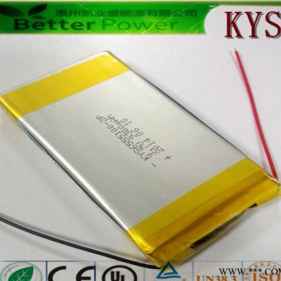 聚合物鋰電池廠家供應 6555100-2p 9300mah 照明設備超薄鋰離子電池