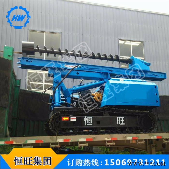 螺旋打樁機(jī) 電動(dòng)光伏打樁機(jī) 液壓履帶打樁機(jī) 山東恒旺打樁機(jī)