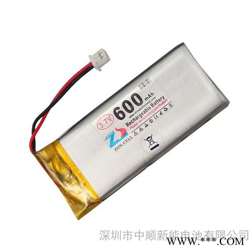 中順芯 3.7V 600mAh 482249聚合物鋰電池