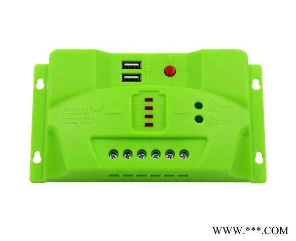 SR1012 太陽能控制器 10A 12V LED指示 自2個(gè)USB接口 PWM充電 太陽能智能控制器