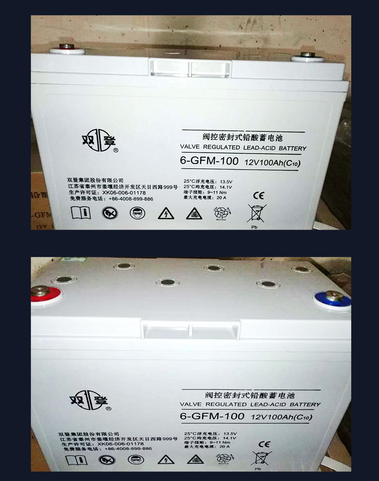 雙登12v100ah 蓄電池 6-GFM-100蓄電池太陽能蓄電池廠家直示例圖3