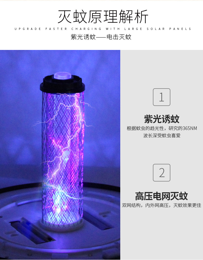 尚科 戶外太陽能滅蚊燈 滅蚊器殺蟲器草坪庭院小區(qū)滅蟲捕蚊器