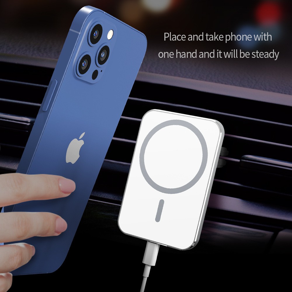 QI跨境熱銷15W磁吸無線充電器新品適用蘋果無線快充20w車載充電器