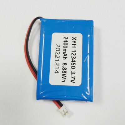 聚合物鋰電池123450 103450容量2400mah藍(lán)牙音箱鋰電池帶保護(hù)板