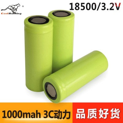 18500磷酸鐵鋰電池 3.2V 1000mAh全新足容量3C動(dòng)力耐高溫鋰電池
