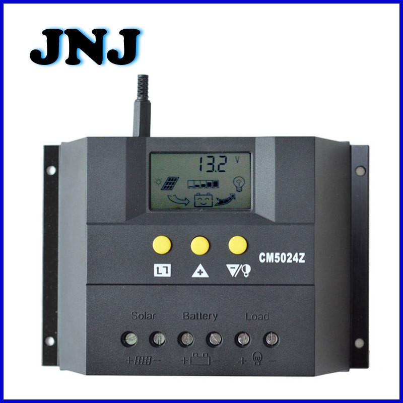 10-80A液晶顯示太陽能控制器12V24V太陽能系統充放電50A控制器