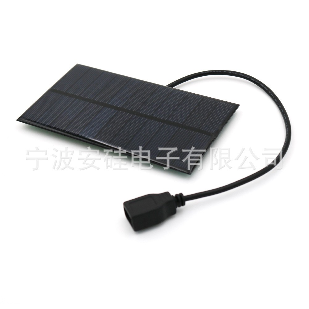 5V 1.65W 300mA 6v6wdc帶USB母端口5.5V 充電太陽能電池板