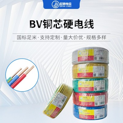 上海起帆電纜BV單芯電線 國標(biāo)家裝用布電線銅芯絕緣導(dǎo)線批發(fā)