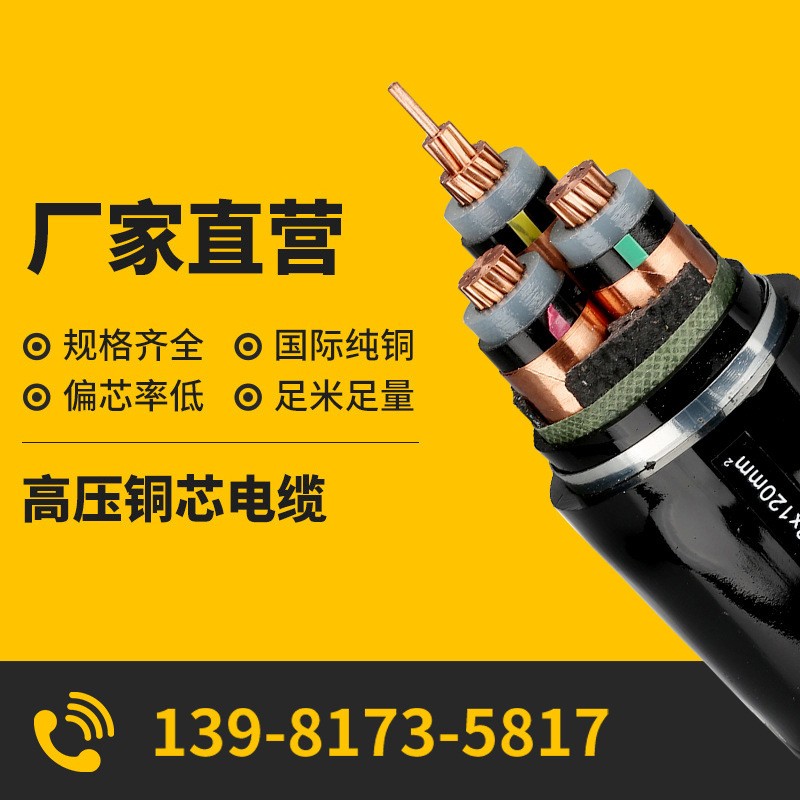 四川源頭工廠YJV22 8.7-15kv 3*185熱銷直供銅芯高壓電力電纜國標