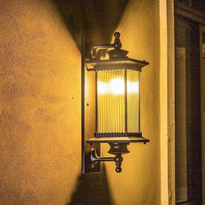 戶外壁燈方形LED燈庭院別墅走廊陽臺室外墻壁燈led歐式復古壁燈