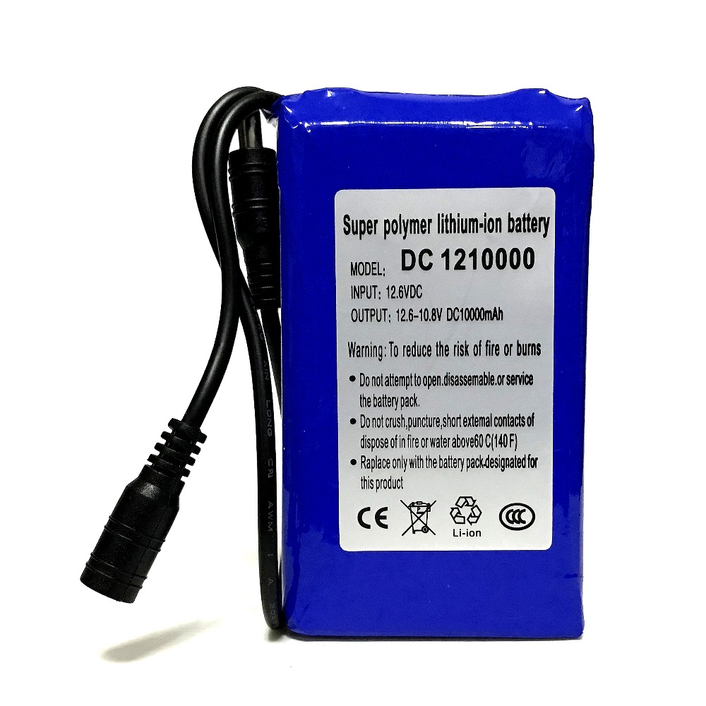 12V10000聚合物L(fēng)ED燈電機共享設(shè)備用鋰電池