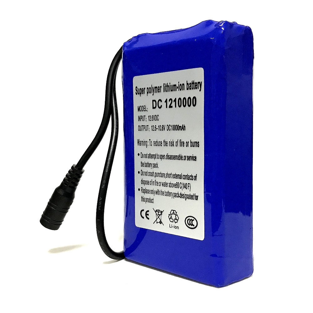 12V10000聚合物L(fēng)ED燈電機共享設(shè)備用鋰電池