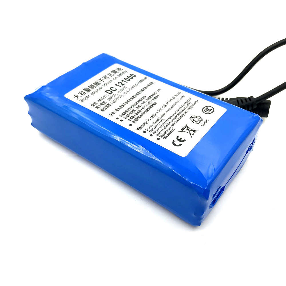 12V10000聚合物L(fēng)ED燈電機共享設(shè)備用鋰電池