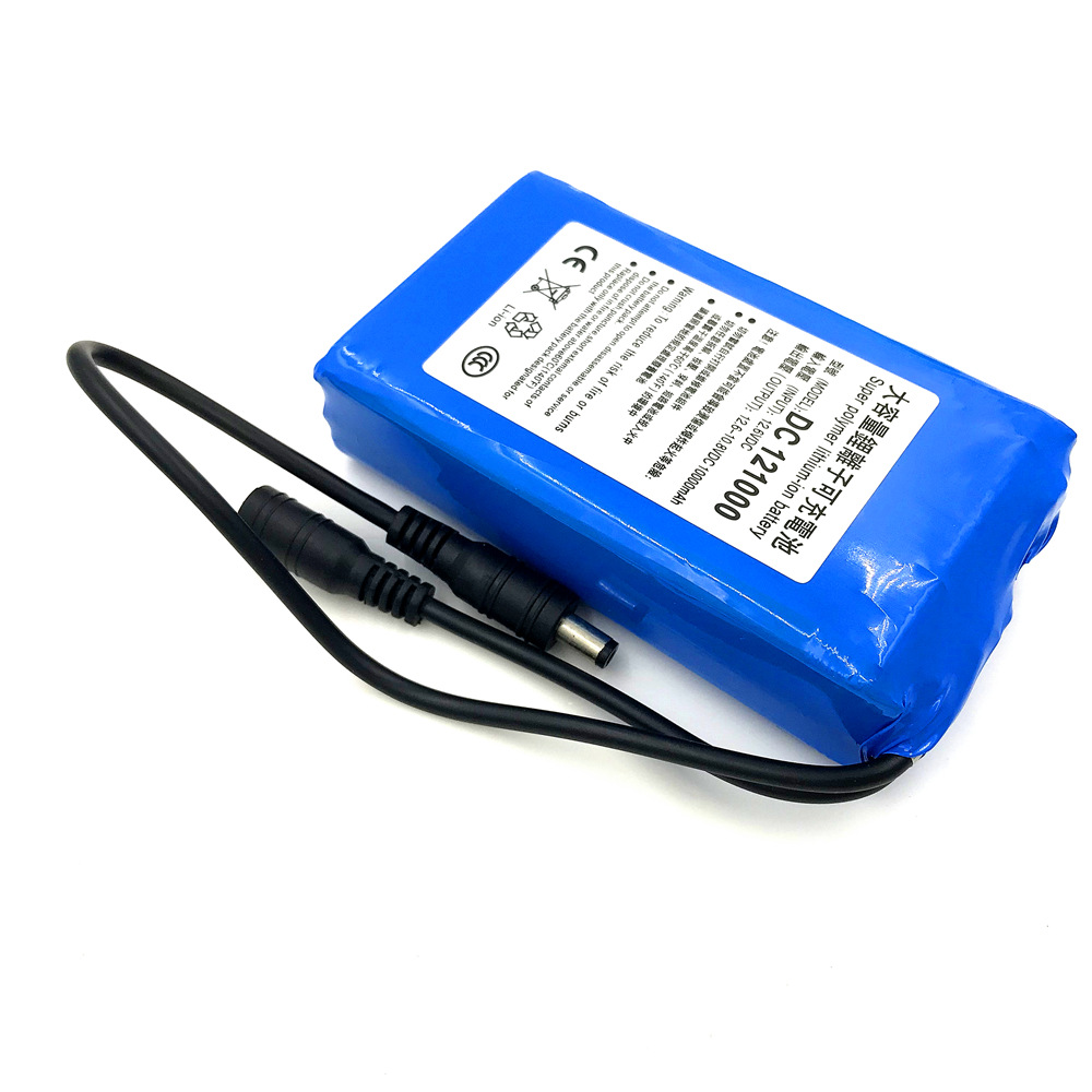 12V10000聚合物L(fēng)ED燈電機共享設(shè)備用鋰電池