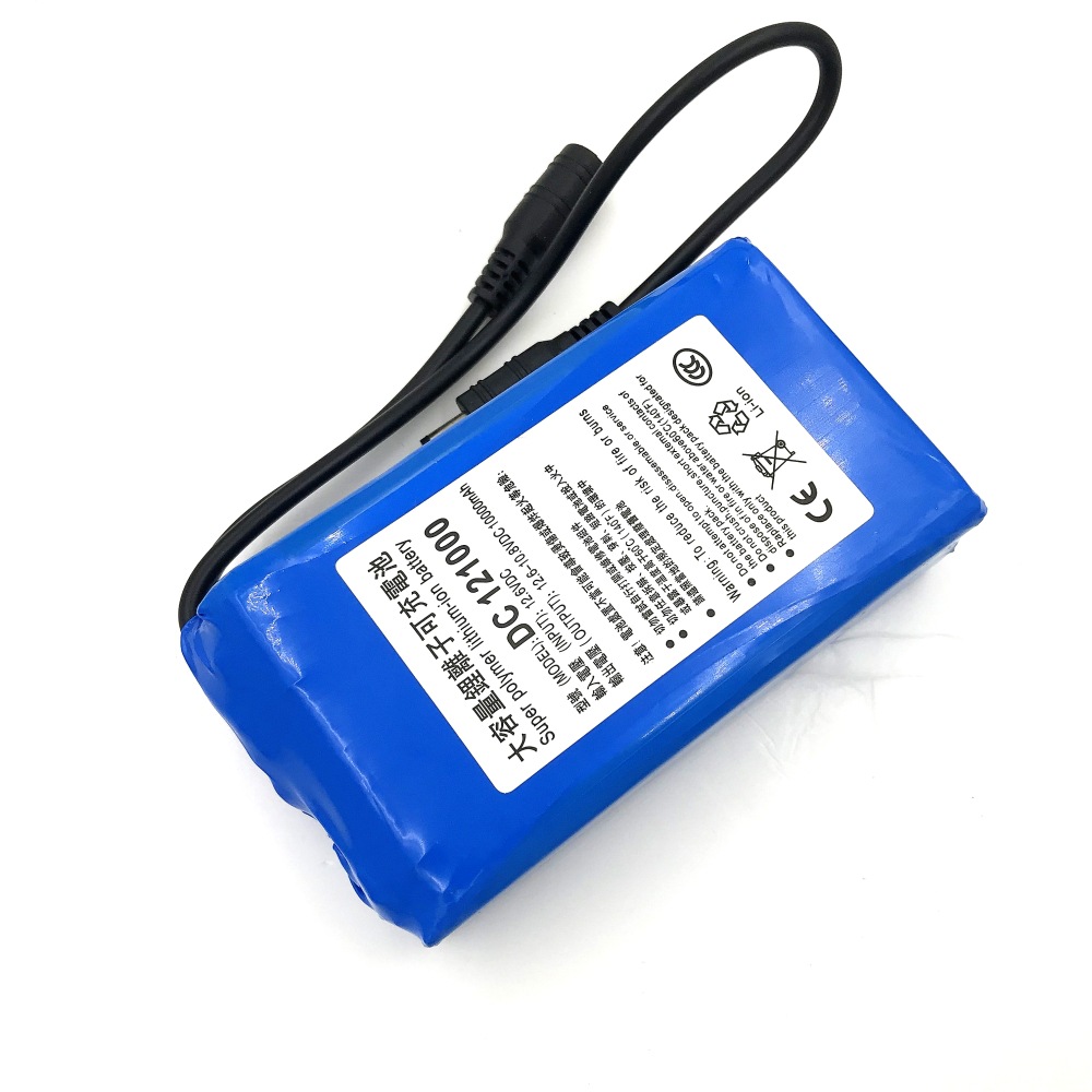 12V10000聚合物L(fēng)ED燈電機共享設(shè)備用鋰電池