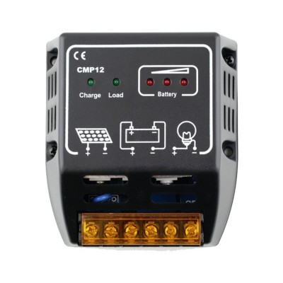 跨境熱賣12V/24V自適應10A戶用型太陽能控制器CMP12帶電流保護