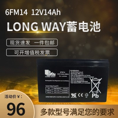 LONG WAY龍威蓄電池6FM14音響12V14Ah消防電梯門禁童車免 維護(hù)儲(chǔ)能